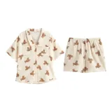 Short-Sleeved Shorts, Woven Cotton Version (100% cotton)