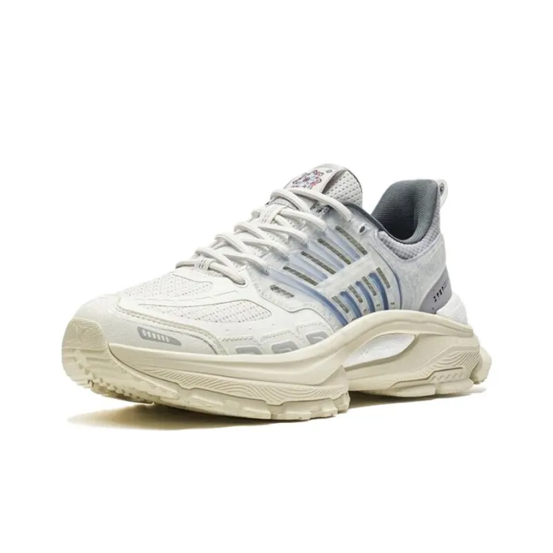 XTEP Anti Slip Wear Resistant Low Top Sports Casual Shoes Men's White Gray-1