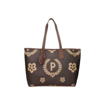 Pollini Polyvinyl Chloride Shopping Bag, Handbag, Shoulder Bag Women's Brown