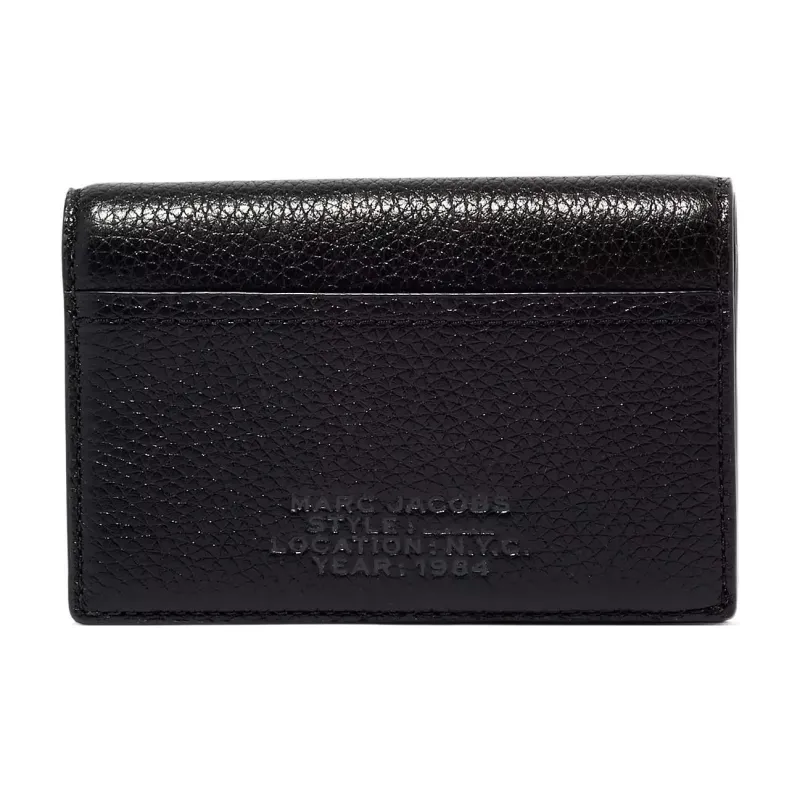 MARC JACOBS Full Grain Leather Wallet Trumpets Women's Black-0