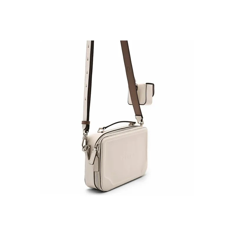 PEDRO Microfiber 2 in 1 Small Square Bag One Shoulder Handbag Small Size Men's Black/White-5