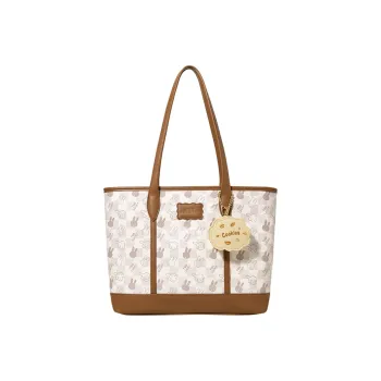 Miffy PU Tote Bag Shopping Bag Shoulder Bag Handbags Shoulder Bags Women's Brown/Ecru