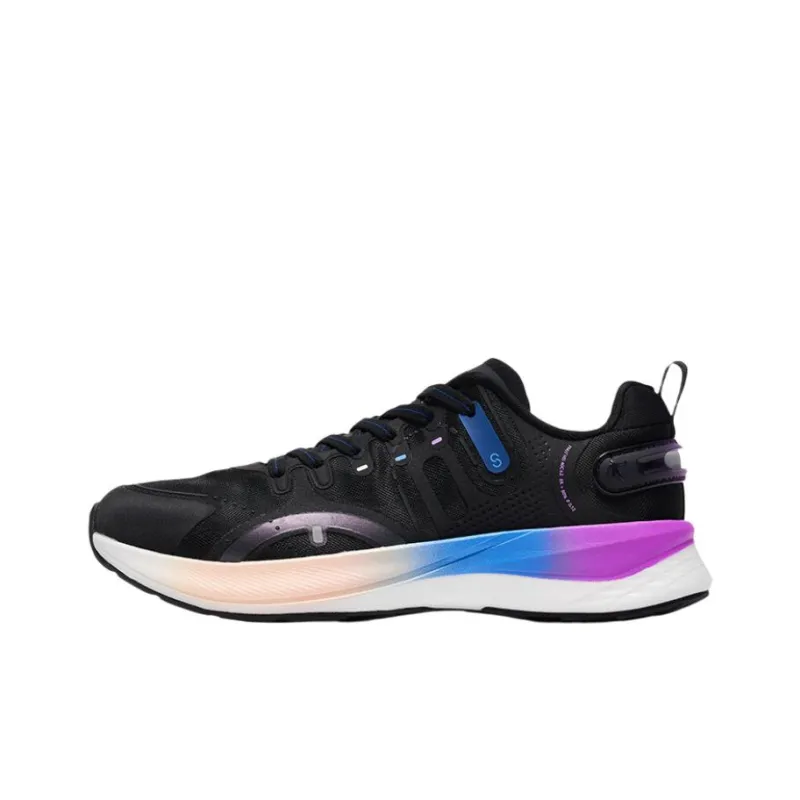 QIAODAN Shadow S-Type Impact-Resistant Lightweight Low-Top Running Shoes Men's Black Pink-0