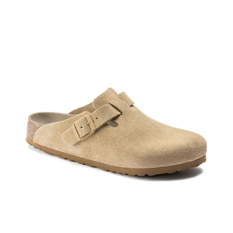 Birkenstock Boston Soft Footbed Suede Latte Cream-2