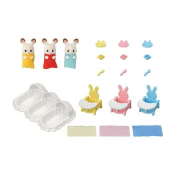 Sylvanian Families Chocolate Rabbit Triplets Furniture Set Doll Products
