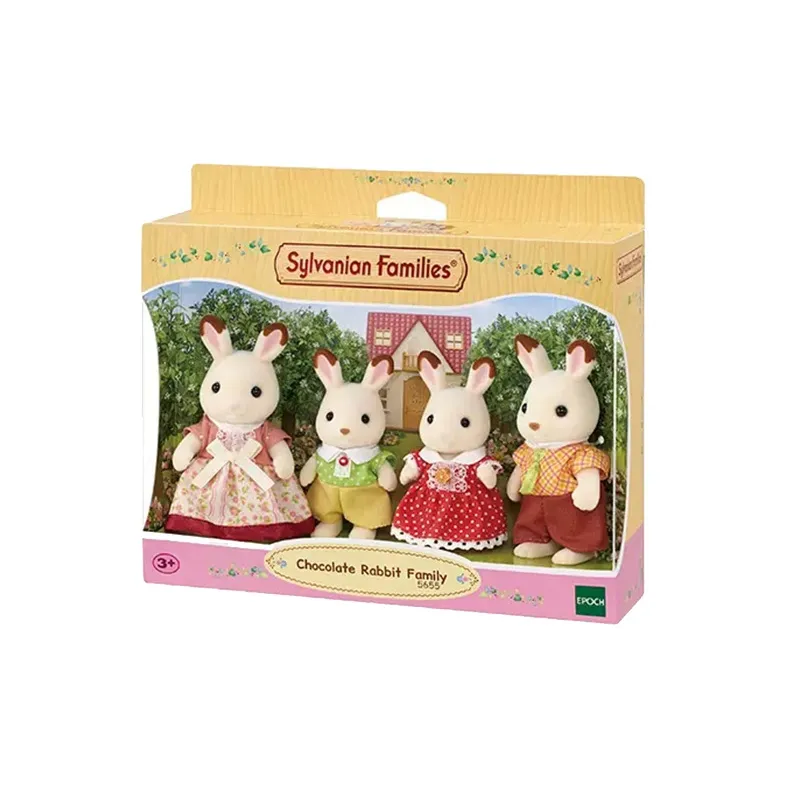 Sylvanian Families New Chocolate Rabbit Family Dolls Plush Doll Small Size Tall-1