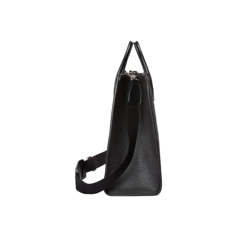 GUCCI Canvas With Leather Tote Bag, Shopping Bag, Canvas Bag, Handbag Tubas Men's Black-2
