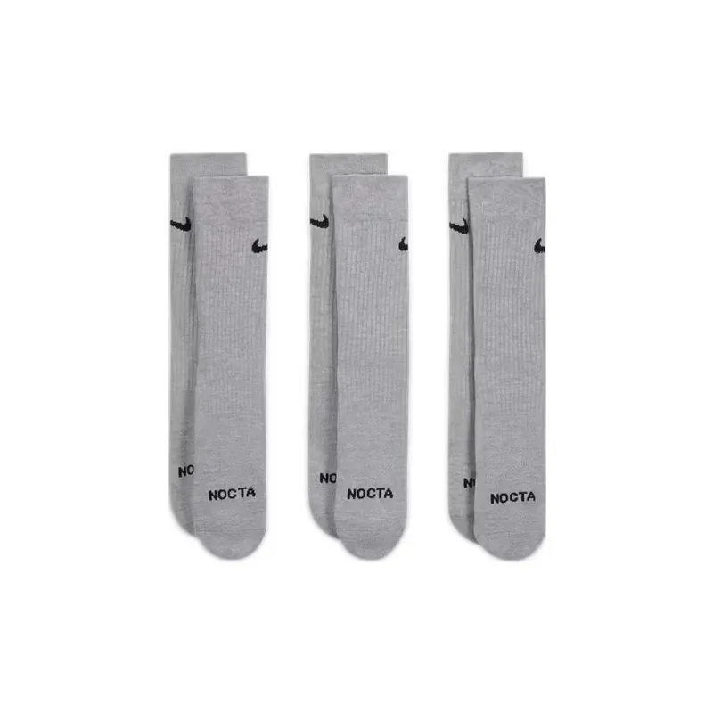 Nike X Nocta Crew Socks Set Of 3 Grey-0