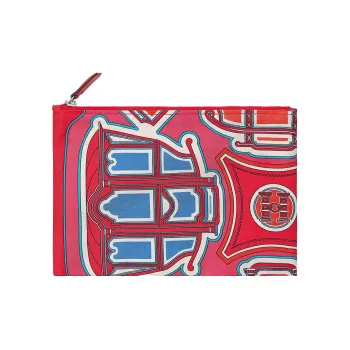 HERMES Silk Storage Bag Women's Heart Red/Mexico/Bright Pink