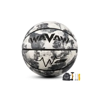 WAVAW PU Basketball Ink Splatter Gray Size 7 Training Unisex