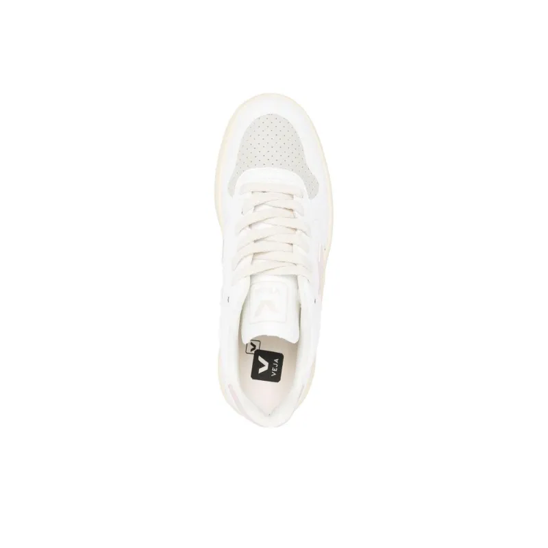 VEJA V 12 Leather White Pink Women's-3