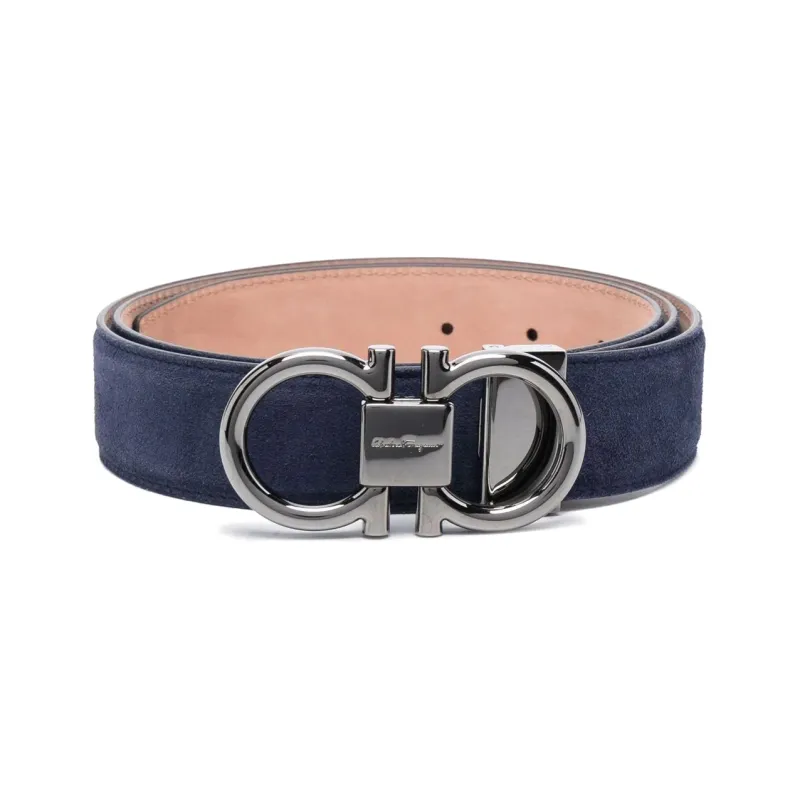 Ferragamo Leather Belts Men Blue-0