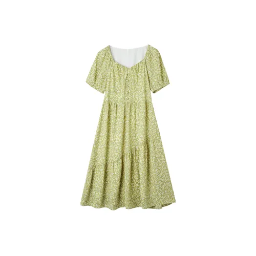 SMEN Short-Sleeved Dresses Women's Light Green