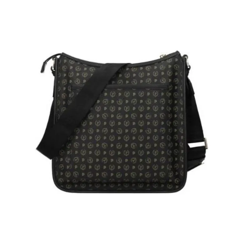 Pollini Leather Shoulder Bag, Crossbody Bag Regular Women's Black-2