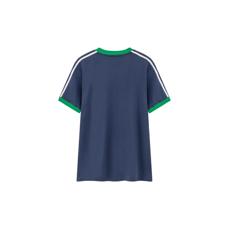 NO ONE ELSE Drop Shoulder Sleeve T Shirt Unisex Navy Blue-1