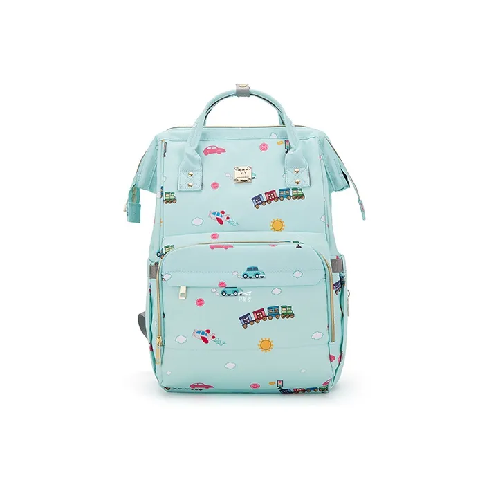 KEYSTREET Fabric Mommy Bag Mother And Baby Bag Handbag Backpack Regular Women's Light Blue-0