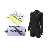 [Vacation Three-Piece Set]Swimsuit+Bath Towel+Gray Bag