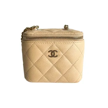 CHANEL Grain Embossed Caviar Cow Leather Box Bag, Shoulder Bag, Crossbody Bag Mini Women's Nude Pink Milk Tea