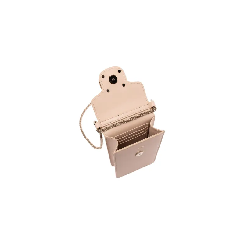 Valentino Calfskin One Shoulder Crossbody Cell Phone Pouch Women's Pink-3