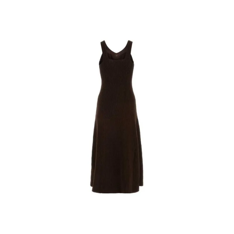 JIL SANDER Ribbed Knitted Flared Midi Dress-1