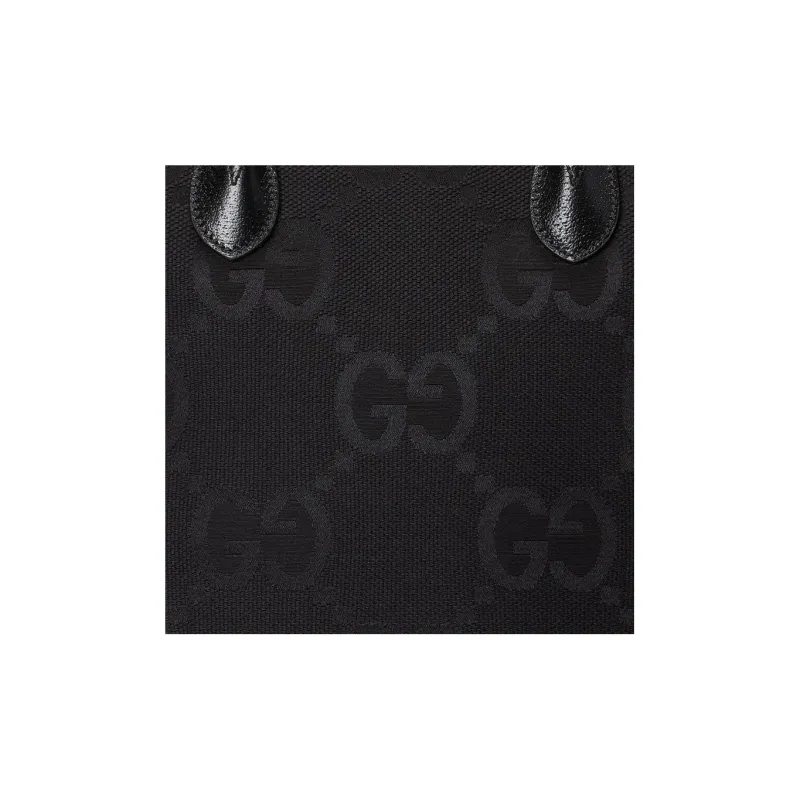 GUCCI Canvas With Leather Tote Bag, Shopping Bag, Canvas Bag, Handbag Tubas Men's Black-8