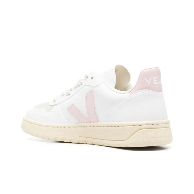 VEJA V 12 Leather White Pink Women's-4