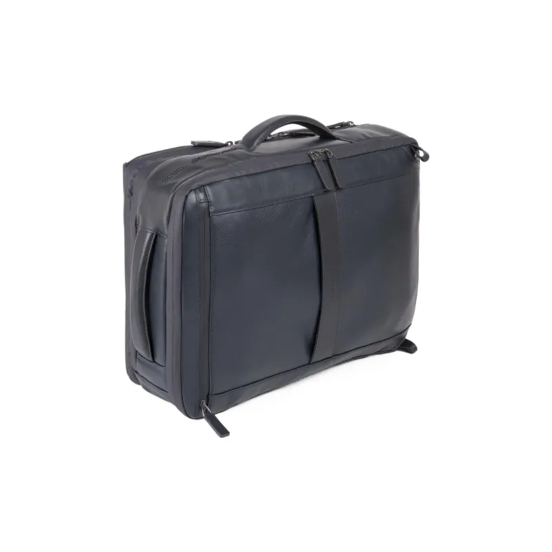 PIQUADRO Leather Backpack Unisex Black-3