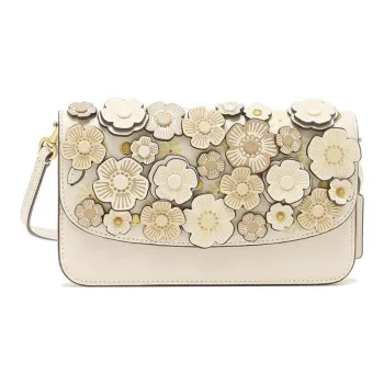 COACH Hayden Leather Envelope Bag, Shoulder Bag, Crossbody Bag Trumpets Women's White