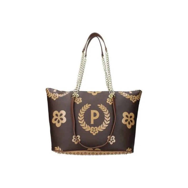 Pollini Leather Handbag, Shoulder Bag Medium Size Women's Brown-2