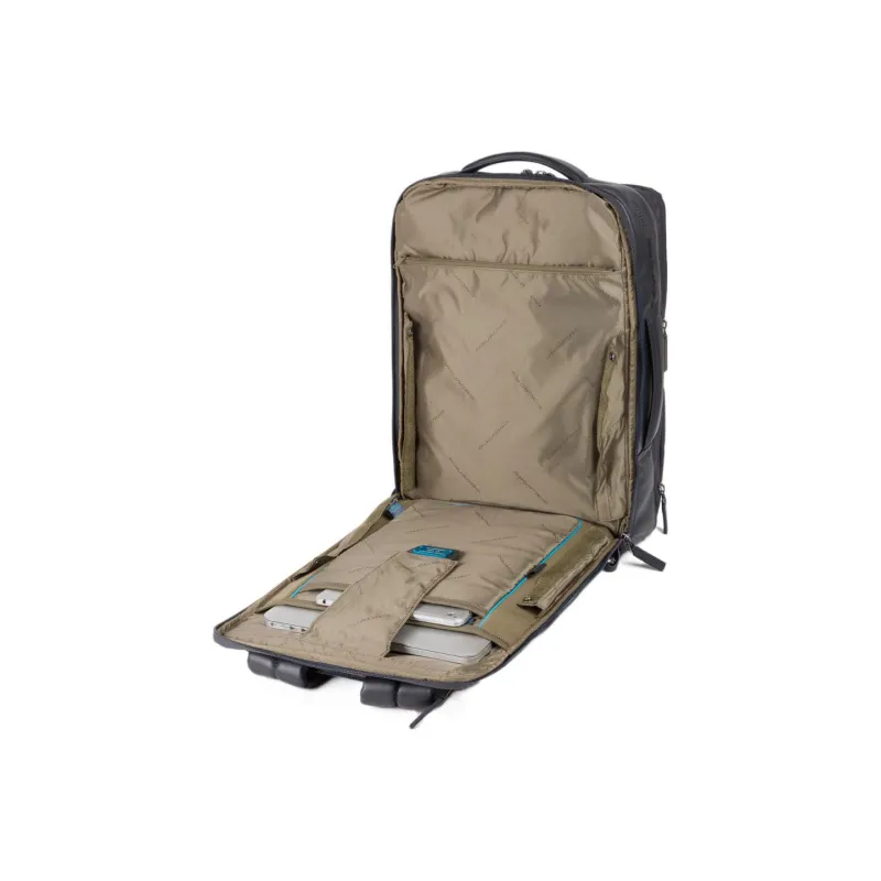 PIQUADRO Leather Backpack Unisex Black-2