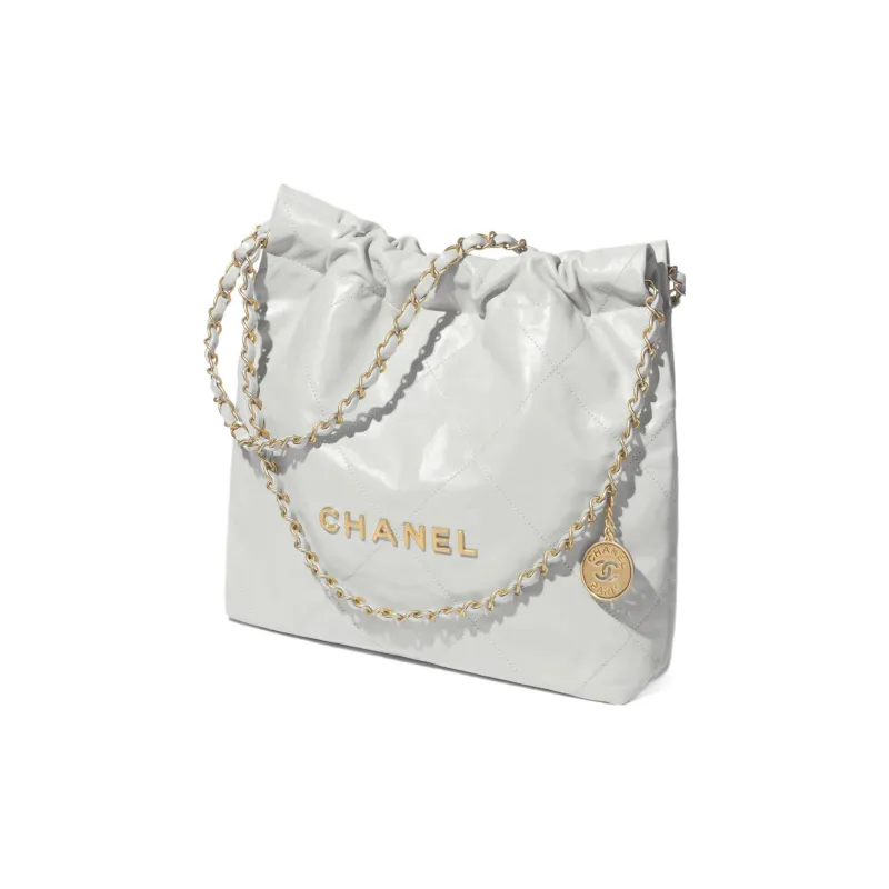CHANEL 22Bag Bright Calfskin Trash Bag, Tote Bag, Shopping Bag, Handbag, Shoulder Bag Women's Light Blue Gray-2