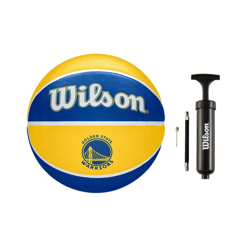 Wilson NBA Series Rubber Basketball Yellow Blue Multicolor Size 7 Ball Training Unisex-7