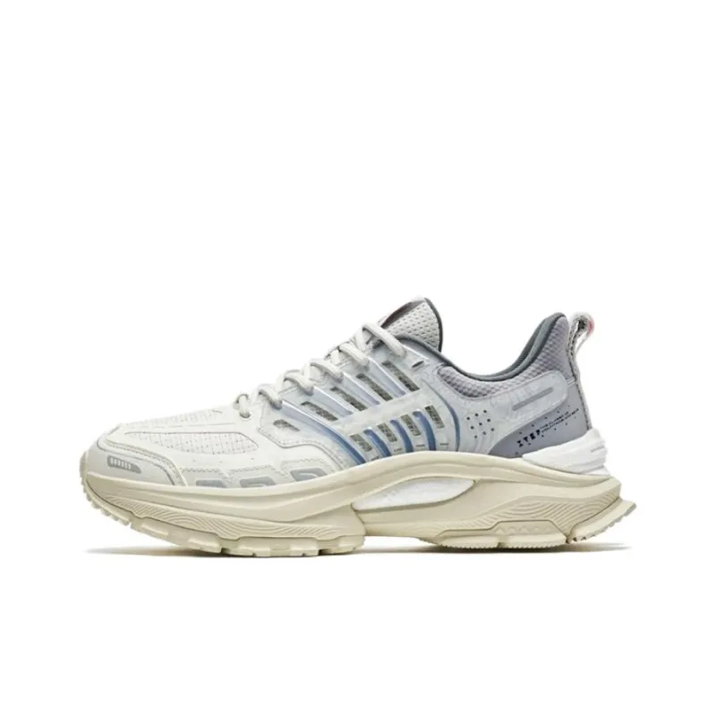 XTEP Anti Slip Wear Resistant Low Top Sports Casual Shoes Men's White Gray-0