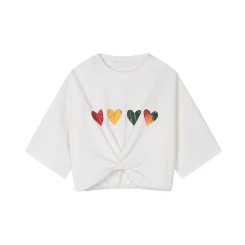 UOOYAA LOVE 50% Capsule Series Crop Tops Women's White