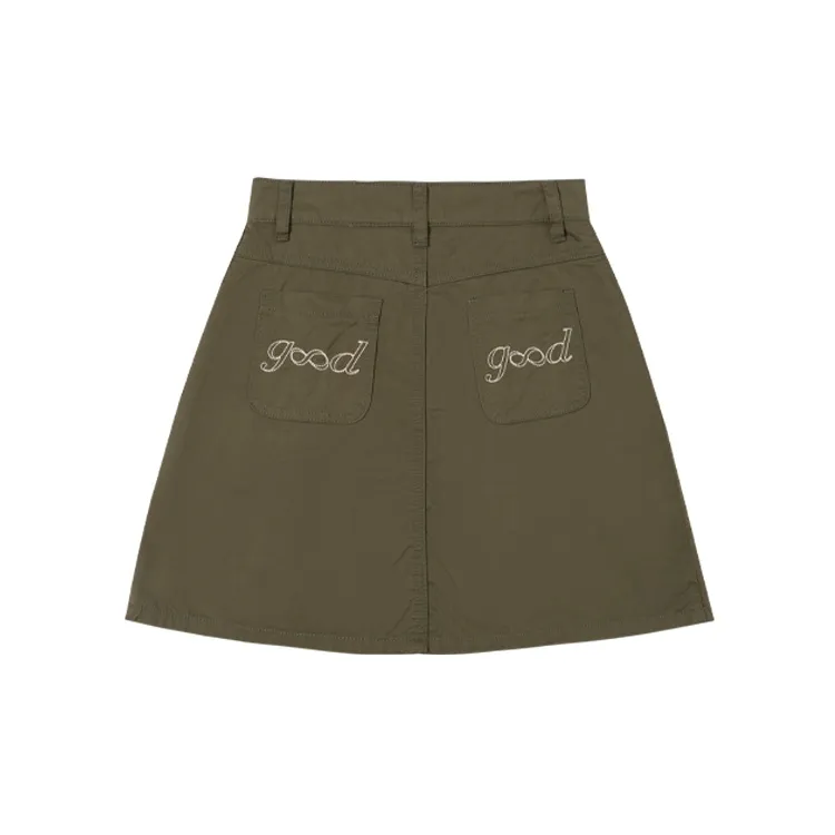 MeiHaoStore Casual Short Skirts Women's Army Green-1