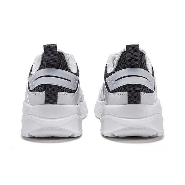 QIAODAN Lightweight Breathable And Wear-Resistant Low-Top Running Shoes Men's White Gray-3