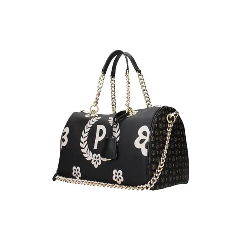 Pollini PVC Shoulder Bag, Crossbody Bag, Handbag Women's Black-1