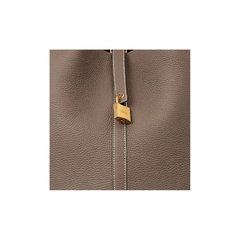 HERMES Picotin Lock Leather Basket Bag Handbag Bucket Bag 26 Unisex 18 Etoupe Elephant Gray-1