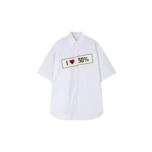 UOOYAA LOVE 50% Capsule Series Shirts Women's White