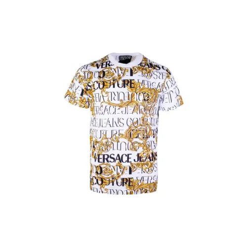 VERSACE JEANS T-Shirts Men Yellow/White