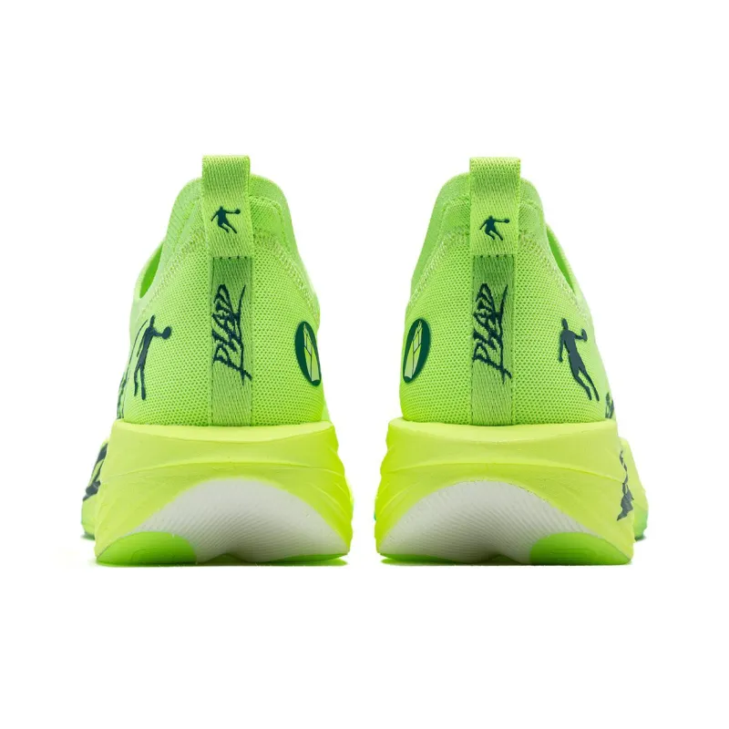 QIAODAN Flying Shadow Plaid Cushioning Anti Slip And Wear Resistant Low Top Marathon Running Shoes Men's Green-3