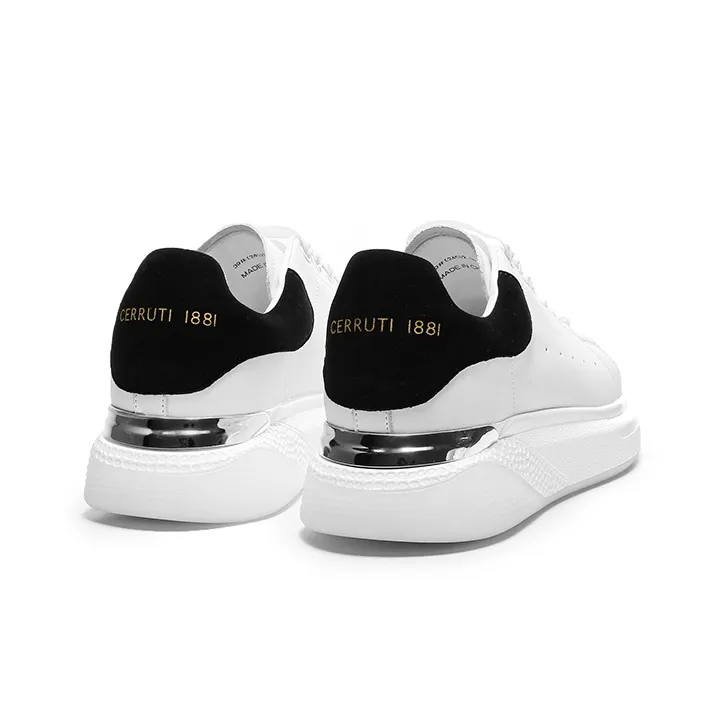 CERRUTI 1881 Small White Shoes Stylish Skateboarding Shoes Unisex Black-3