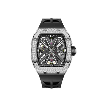 BEXEI Automatic Mechanical Movement Silicone Strap Watch Men's Watches Cut Out Dial