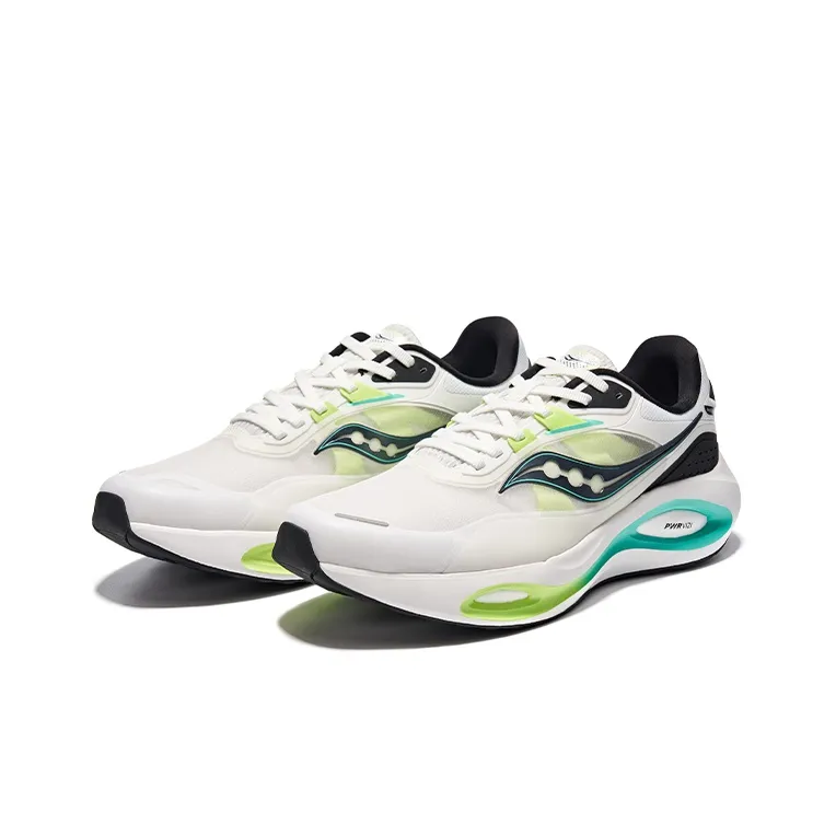 Saucony Phoenix Inferno 3 Anti Slip Wear Resistant Low Top Running Shoes Men's White Green-2