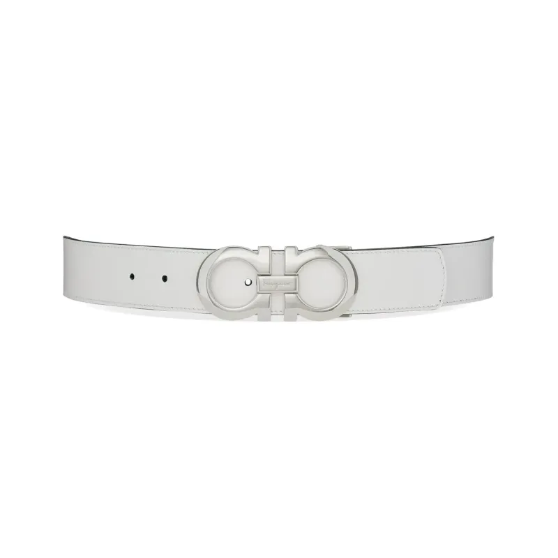 Ferragamo Leather Belts Men White-1