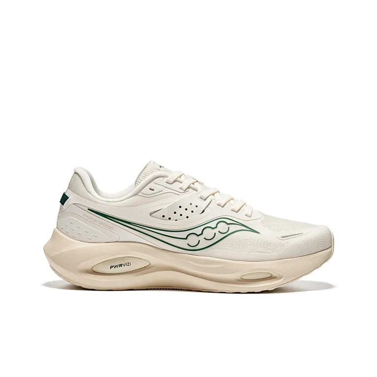Saucony Phoenix LS Cushioning Breathable Coverage Low Top Training Running Shoes Men's Beige Green-1