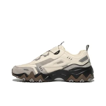FILA Oakment Tr Dial V2 Anti Slip Wear Resistant Low Top Casual Shoes Unisex Beige Black Korean Style