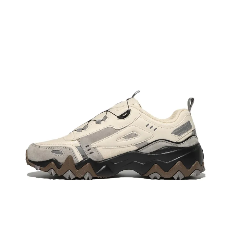 FILA Oakment Tr Dial V2 Anti Slip Wear Resistant Low Top Casual Shoes Unisex Beige Black Korean Style-0