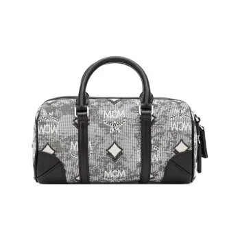 MCM Cow Leather Handbag Mini Unisex Gray