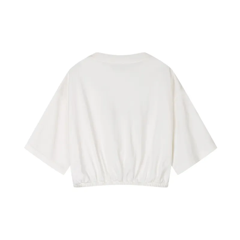 UOOYAA LOVE 50% Capsule Series Crop Tops Women's White-1